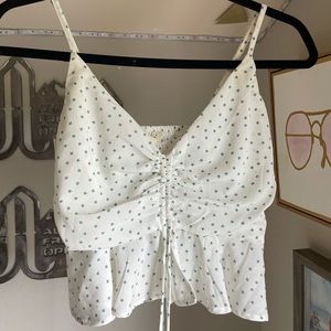 Pacsun/L.A. Hearts white tank top with green flowers